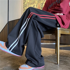 2025秋季新款潮流刺绣条纹运动宽松卫裤B315-K24282-特p40控78，男装休闲裤，电商B315