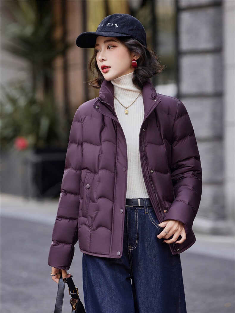 2025年冬季新款时尚百搭潮流白鸭绒面包服外套,女装羽绒服,姿萝菲