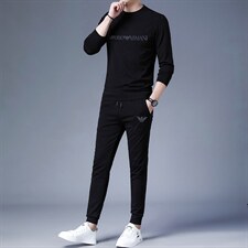 圆领卫衣中老年运动服套装男士中年休闲爸爸装2023秋季新款两件套，男装休闲套装，电商B212（原钱塘6029）