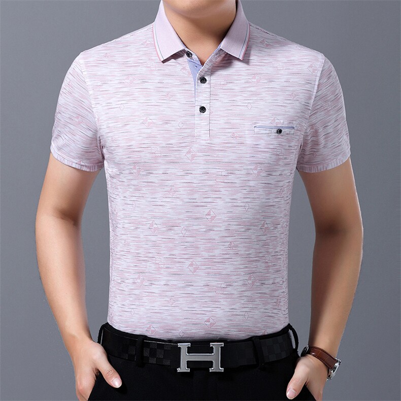 爸爸t恤男士短袖夏季中年爷爷男装中老年人冰丝polo衫上衣服夏装,男装T恤,电商B212（原钱塘6029）