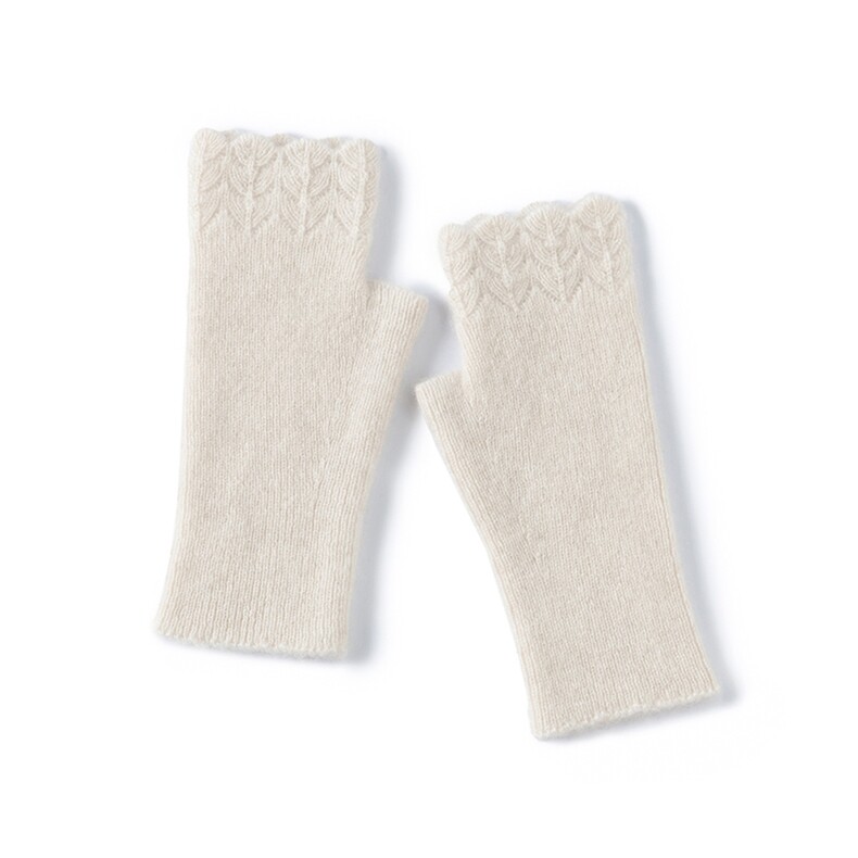 2025年秋季新款绞花针织羊绒露指手套舒适休闲通勤百搭，手套，暖习羊绒