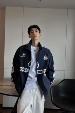 2025秋季新款经典美式中性三条杠撞色立领夹克JK1005-P65-控89，男装夹克，星座216(原A116)