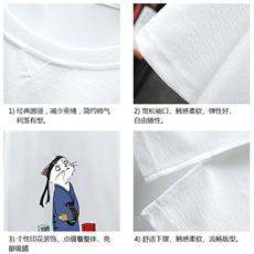Q11014-P30春夏季七分袖t恤男大码五分袖男短袖中袖展架，男装T恤，电商A040A