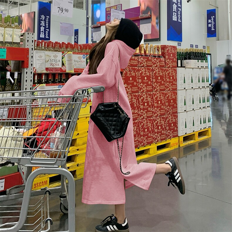 【现货】2024加绒卫衣连衣裙2C009/337/P120控178,女装连衣裙,2C009