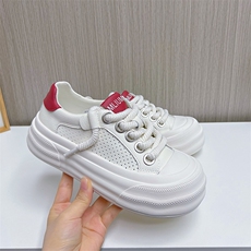 真皮小白鞋2024夏季新款大头鞋女厚底单鞋一脚蹬女鞋运动休闲板鞋，女鞋休闲鞋，电商A223