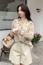 2025夏装新款简约大方休闲碎花衬衫，女装衬衫，米莱