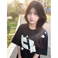 贴布刺绣纯棉夏季新款情侣T恤学生上衣BT015-P32，男装T恤，星座412-3