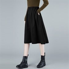 2021秋冬新品纯棉半身裙松紧腰307款，女装半身裙，秋牧寒烟