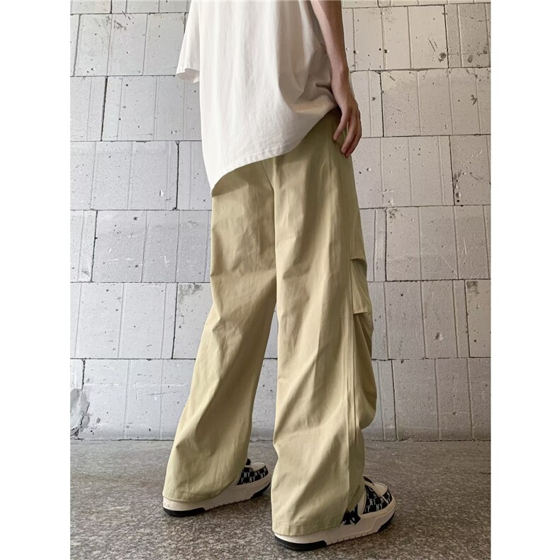 美式复古降落伞兵裤男夏季情侣vibe风高街美式工装冲锋裤CK93-P35,男装休闲裤,星座1008