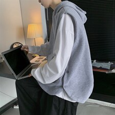 加厚中性毛线马甲无袖背心休闲开衩情侣针织衫上衣外套 H204/P50图片