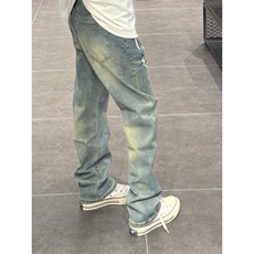 【网图有货】美式复古磨破牛仔裤男水洗做旧微喇裤K6002CC-P45，男装牛仔裤，星座1007（原301D）