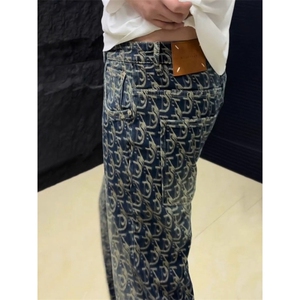 春夏季浅蓝色牛仔裤男生痞帅潮流哈伦裤水洗百搭宽松休闲萝卜裤男图片
