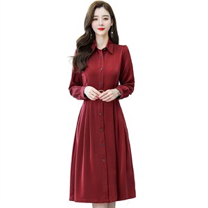 淑女长袖中长款2022年秋季时尚气质百搭优雅韩版潮流图片