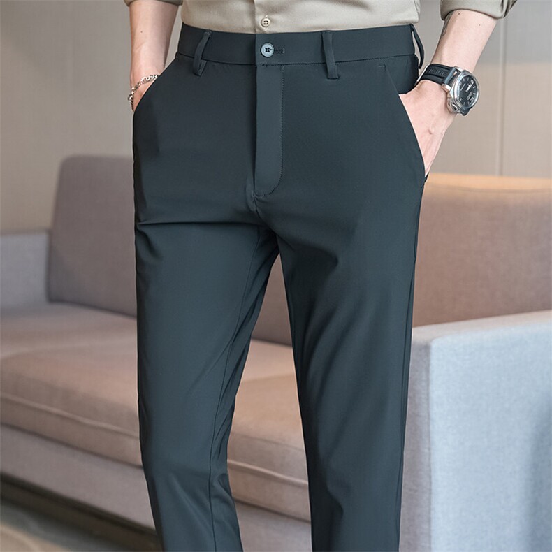K610-P50男士夏季防晒冰丝凉爽商务高弹力长裤大码29-40码4色,男装休闲裤,电商A211