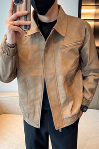 潮流皮衣外套男春秋季复古百搭拉链宽松机车服pu皮夹克潮JK2590图片