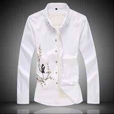 20年大码印花中国风衬衫男夏秋新款青年长袖衬衫QT5030/2121p50，男装衬衫，电商A012