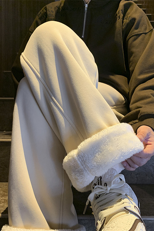 东北外穿巨厚加绒棉裤男冬季加厚防寒保暖阔腿裤子羊羔绒运动卫裤,男装休闲裤,星座604