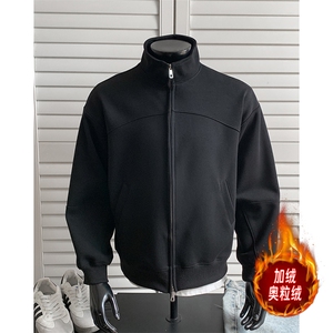 外套重磅加绒奥粒绒短款500克拉链立领卫衣短宽套头 RH5321JR-P65图片