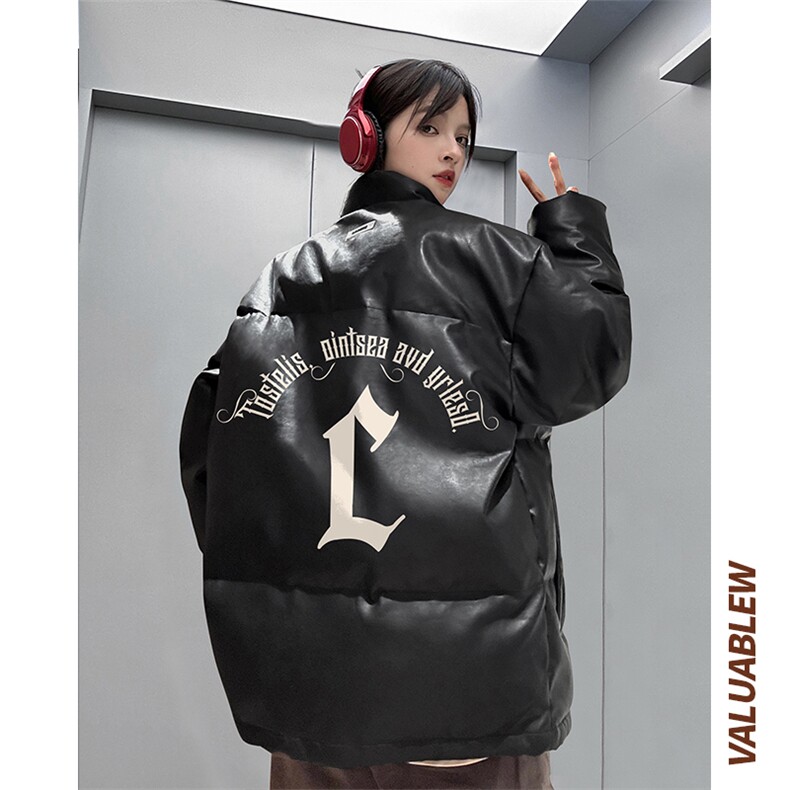均可提供短视频高品质港风C英文百搭PU皮加厚棉衣PM81-p110控148,男装棉衣,星座508（原C305）
