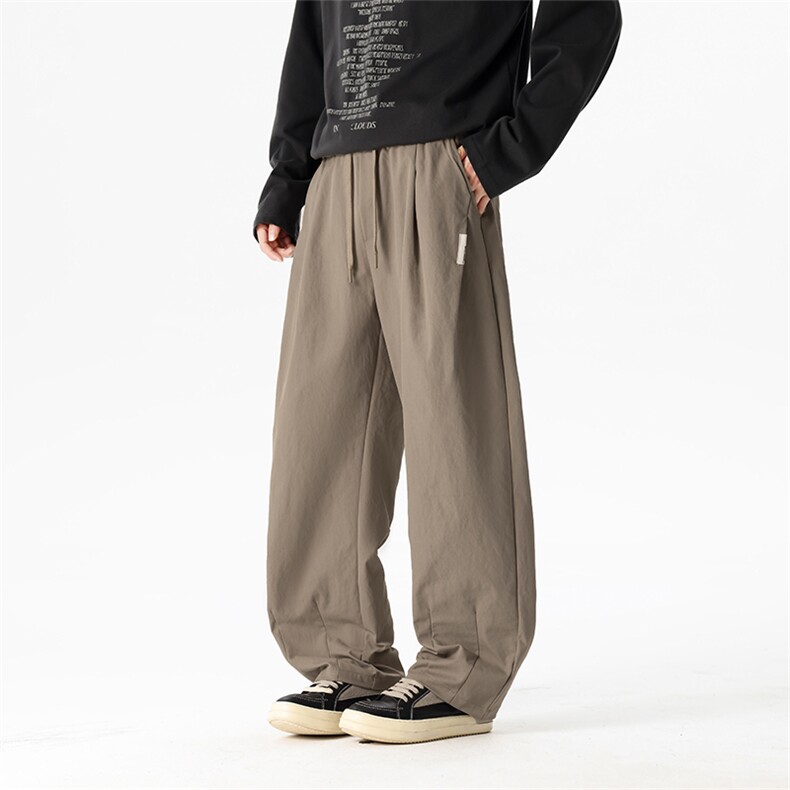 无影墙大码简约弯刀裤直筒休闲裤秋季宽松裤A436-1902-P4589，男装休闲裤，电商A436