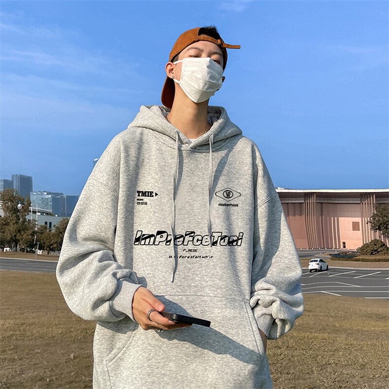 抖音得物供货可提供视频秋冬重磅美式宽松连帽卫衣DL2295,男装卫衣,电商A486