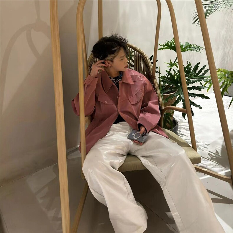 <自拍图>春季高级感垫肩PU皮衣外套男潮牌痞帅MH880-P90,男装皮衣,星座1109-4
