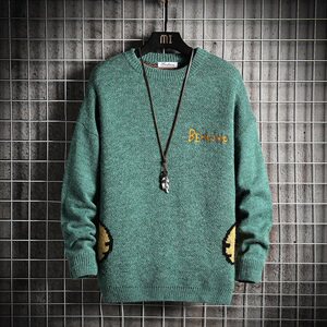 2020冬季日系网格男毛衣宽松休闲针织衫男线衣A313-3965-P85控108图片