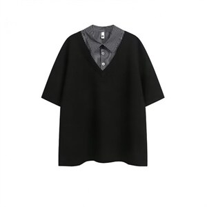 【XZ1112-1】男短袖杉翻领假两件POLO杉T恤五分袖 P37 YW71，男装T恤，星座1112-1