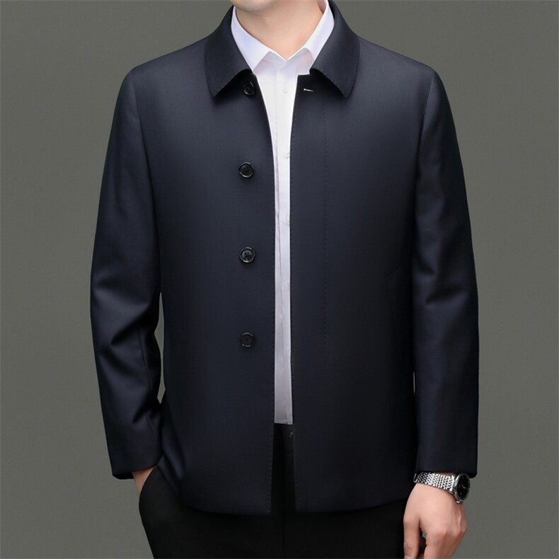 XL-N82205秋冬新款男士夹克翻领商务休闲领导服男装纯色羊毛外套,男装夹克,电商B360
