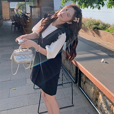 【已出大货】2024夏季新款甜酷减龄背带裙两件套时尚套装连衣裙仓，女装连衣裙，C位