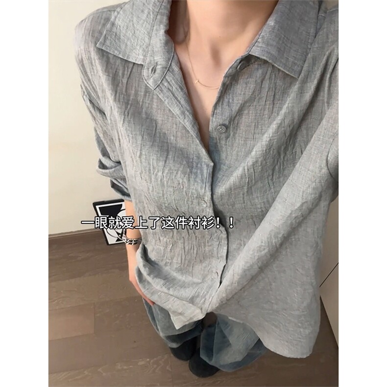 春季亚麻色长袖衬衫女轻薄透气防晒衬衣外套男C61312-TP2549,男装防晒衣,电商A102