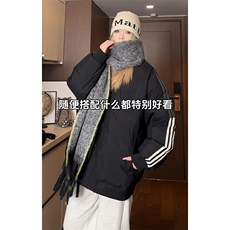 深度库存10W件冬季潮流条纹撞色男女保暖时尚棉袄M2912-特P65控98，男装棉衣，电商A001