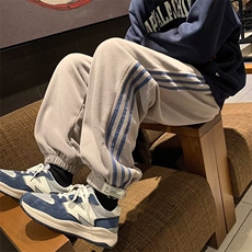 双面摇粒绒裤子男冬季加厚青少年运动卫裤大码宽松束脚裤K48，男装休闲裤，星座1116A-1（原606A）