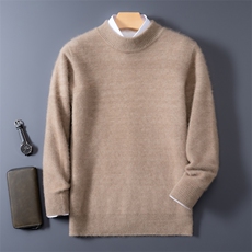 2025秋冬百搭时尚简约男半高针织衫，男装羊绒套衫，艾驰羊绒