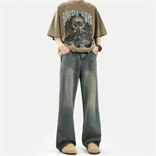 C315-G3011现货高质量重工洗水猫须马骝牛仔裤(P65限89)7，男装牛仔裤，电商C315