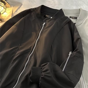 美式复古高街潮牌棒球服外套男女休闲宽松飞行员夹克上衣HJ75-p65图片