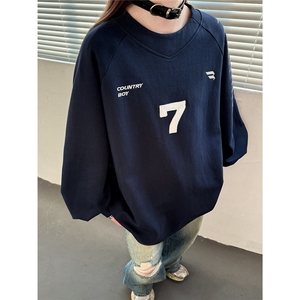 主推 美式复古绣花学院风球衣中性卫衣宽松外套男女 H981 P58图片