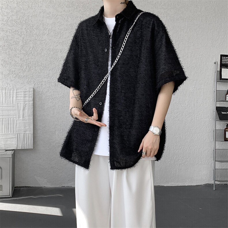 日系潮流情侣款宽松复古上衣高街痞帅休闲百搭T恤HY770TP35控68,男装T恤,电商A102B