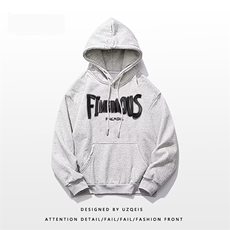 350g华棉潮牌印花连帽卫衣男女休闲春秋宽松时尚上衣5187-P43网图，女装卫衣/绒衫，电商B245