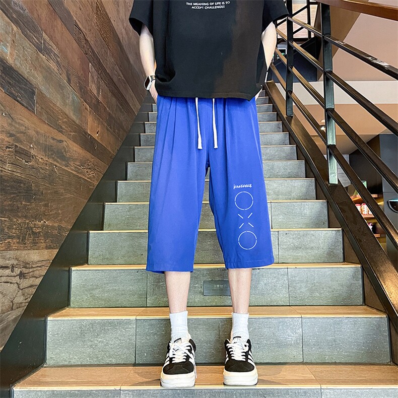 冰丝七分裤男大码速干短裤男五分裤港风风格QK72398-P25,男装牛仔裤,电商A040
