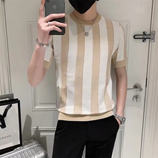 男春季潮韩版宽松百搭情侣冰丝短袖针织衫S250P42，男装针织衫/毛衣，星座1116-2