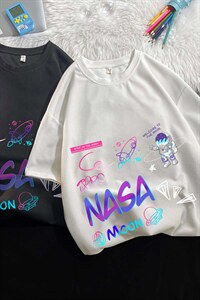 HT73186-P22NASA联名同款 华夫格t恤男短袖男大码五分袖 毛毯图片