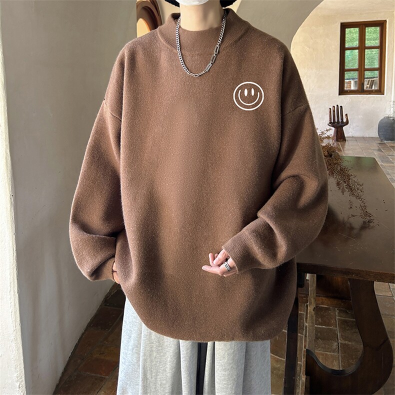 控68半高领毛衣男士大码针织衫男毛线衣男M18224-P45加绒款-P65,男装针织衫/毛衣,电商A040