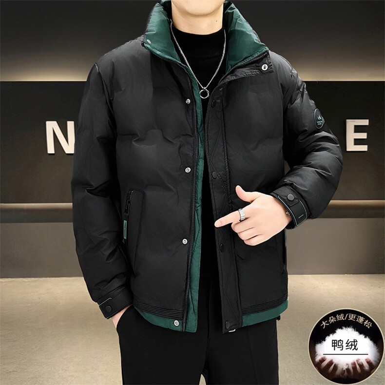 立领拼接羽绒服男士2026冬季新款潮流帅气轻薄外套高品质男装,男装羽绒服,星座218-1（原230）