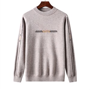 秋冬男长袖羊毛毛衣男纯色半高领加厚针织上衣QLM77837-P190，男装针织衫/毛衣，电商B212（原钱塘6029）