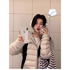 羽绒棉服女2025年新款冬季轻薄小棉袄高级感连帽复古美式加厚外套，男装棉衣，星座506A