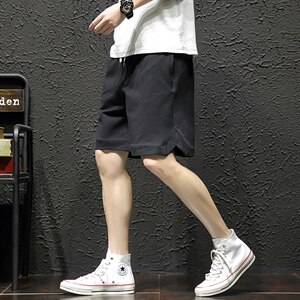 2021夏季新黑墙瓷砖日系大码男运动卫裤拼接休闲短裤K2033-P30图片