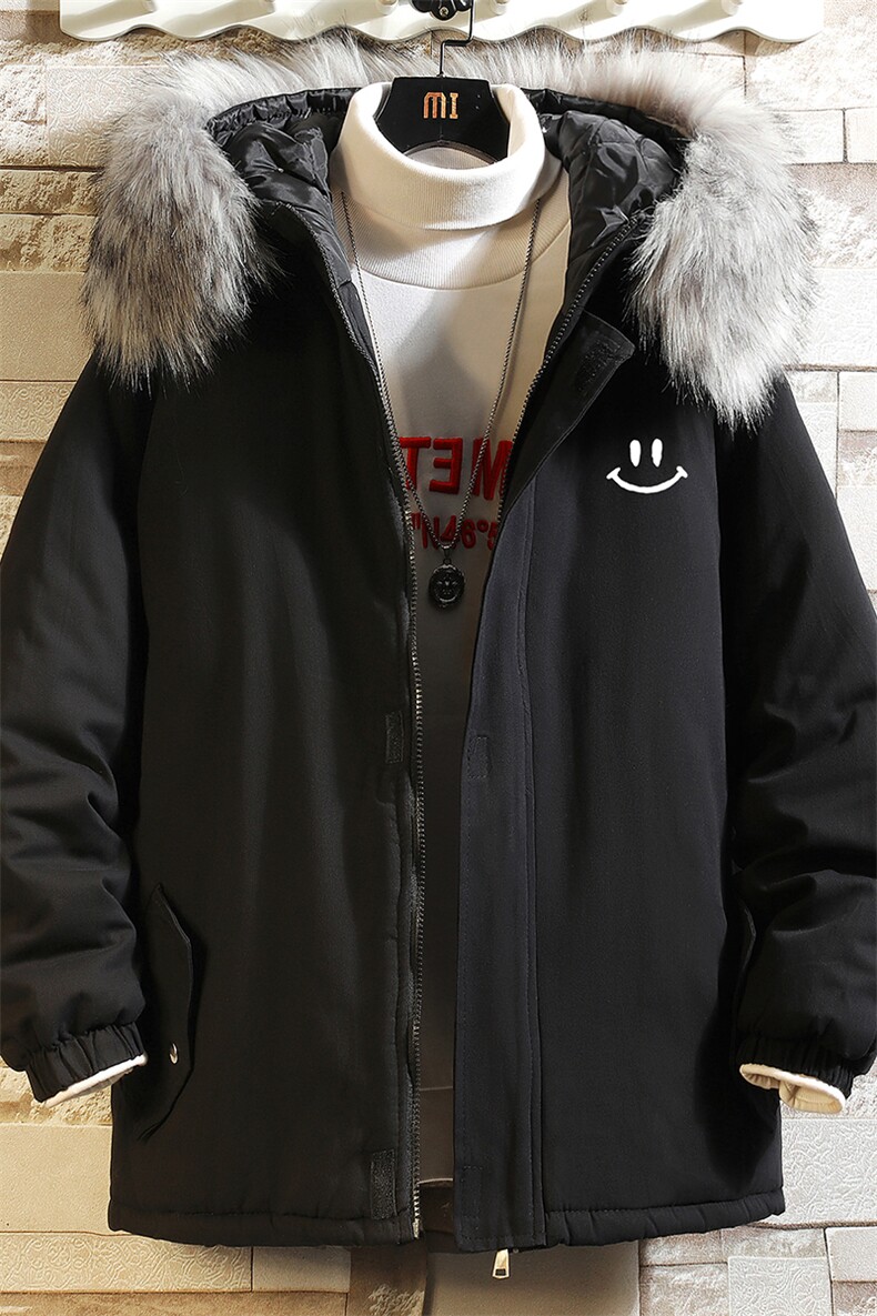 MM48204-P130冬季大毛领衣男士大码加厚袄男服砖墙,男装棉衣,电商A040A
