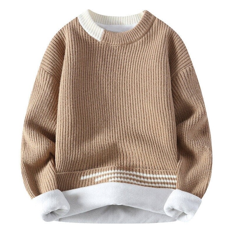 79319加绒-特P55圆领毛衣男秋冬季潮牌毛线衣服长袖加绒加厚,男装针织衫/毛衣,电商D310B
