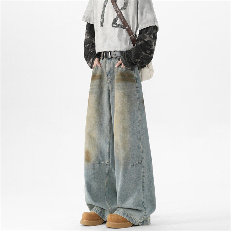 (现货)611-3BK6028特价P47美式4水洗做旧复古脏染直筒牛仔裤，男装牛仔裤，星座1218（原611-3）